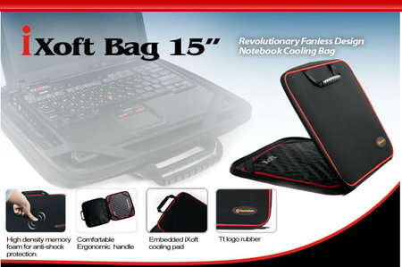 Thermal bag main thumb 450x299 Thermaltake iXoft Bag 15”revolutionary fan less design notebook cooling bag