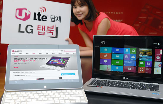 LG powerful tablet and notebook hybrid allows users to connect to the internet regardless of where they are LG LTE notebook LG powerful tablet and notebook hybrid allows users to connect to the internet regardless of where they are